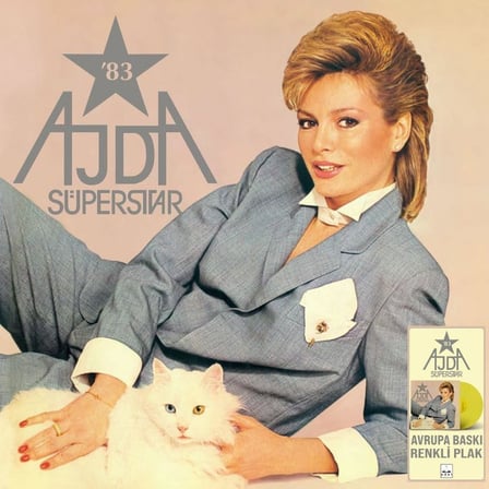 Ajda Pekkan Süperstar '83 Sarı Renkli Plak, Vintage Türk Pop Müzik Albümü LP