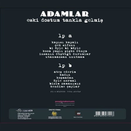 My Yonca - Adamlar - Eski Dostum Tankla Gelmiş - Plak - Lp