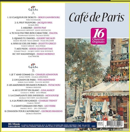 Café de Paris 16 Chansons Originales Vinyl LP Plak
