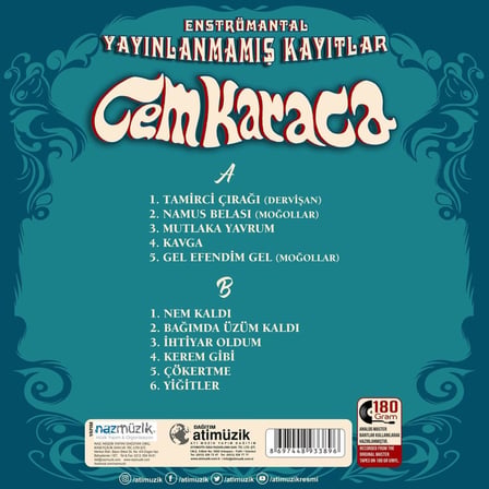 Cem Karaca Yayınlanmamış Kayıtlar Plak (Enstrümantal Plak)