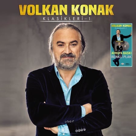 Volkan Konak Klasikleri-1 Plak Avrupa Baskısı Metalik Gri Renkli Sınırlı Sayıda Üretim Plak LP