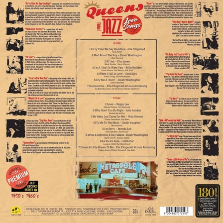 Queens Of Jazz - Love Songs (Plak) Edith Piaf - Dinah Washington - Nina Simone - Sarah Vaughan - Branda Lee - Peggy Lee - Doris Day - Ella Fitzgerald - Etta James - Julie London - Billie Holiday