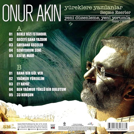 Onur Akın Yüreklere Yazılanlar Plak LP Seçme Eserler Yeni Güzenleme, Yeni Yorumla 1989/2000