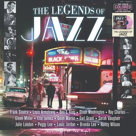 The Legends of Jazz Pembe Renkli Plak Vinyl LP Frank Sinatra, Louis Armstrong, Ray Charles, Etta James ve daha fazlası
