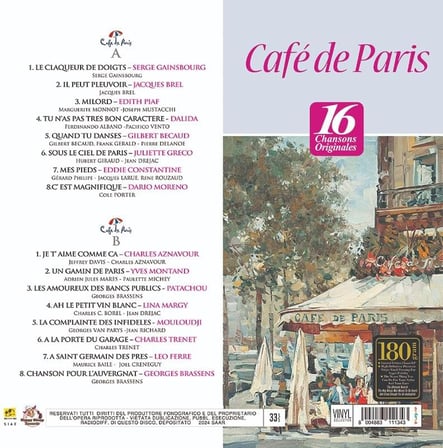 Cafe de Paris 16 Chansons Originales Renkli Vinyl Plak LP