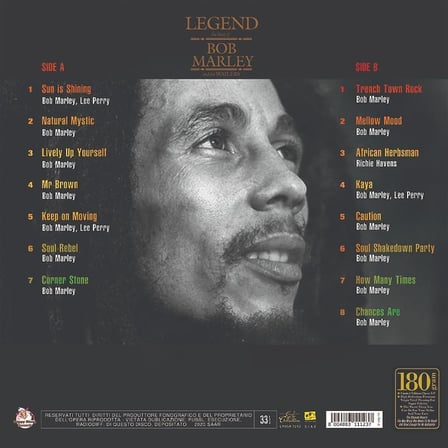 Bob Marley and the Wailers Legend En İyi Parçalar Yeşil Plak Vinyl LP