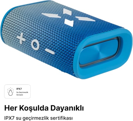 Bluetooth Kablosuz Su Geçirmez IPX7 RGB TWS Stereo Hoparlör (Mavi-Beyaz) X6703