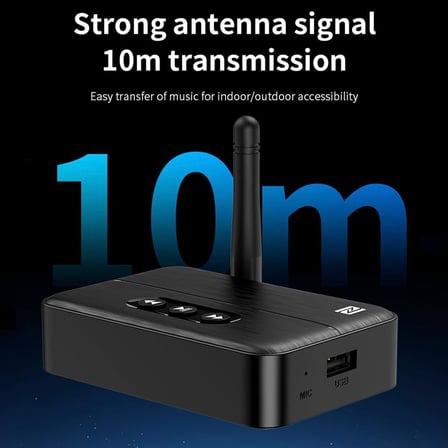 NFC Bluetooth 5.4 Ses Alıcısı – AUX & RCA Bağlantı, Type-C Güç, USB’den Müzik Çalma, Araç & Ev Hoparlör/Amfi için Kablosuz Ses Adaptörü, Hi-Fi Stereo, 10m Çekim Mesafesi M60