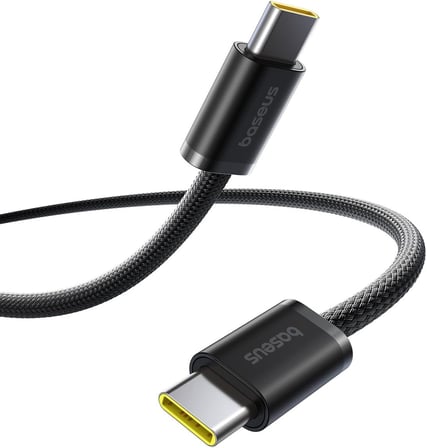 Dynamic 4 Series 100W PD Hızlı Şarj Kablosu, Type-C to Type-C Örgülü Kablo 1 Metre, iPhone 17/16/15 Pro Max, MacBook, iPad, Android, Galaxy Uyumlu 480Mbps Veri Aktarımı - Siyah