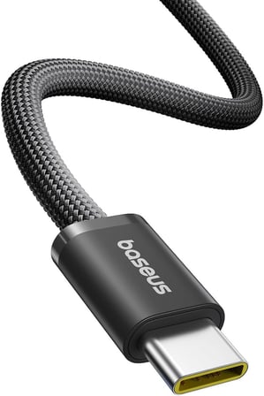 Dynamic 4 Series 100W PD Hızlı Şarj Kablosu, Type-C to Type-C Örgülü Kablo 1 Metre, iPhone 17/16/15 Pro Max, MacBook, iPad, Android, Galaxy Uyumlu 480Mbps Veri Aktarımı - Siyah