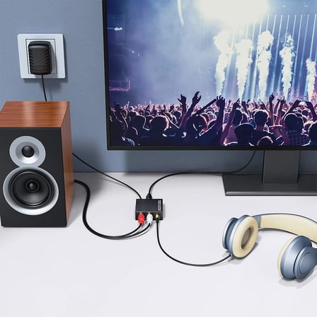 Dijital Analog Ses Dönüştürücü,Toslink, Optik çıkış to Rca çevirme DAC Dijital SPDIF Koaksiyel Optik Dönüştürme L/R RCA, Toslink Optik Ses Adaptörü için PS4 HD DVD Ev Sinema Sistemleri