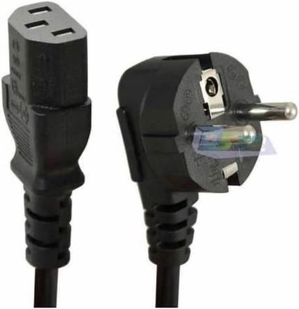 1,5 metre Pc Güç Kablosu | 3x1.0mm² | C13 – Erkek Topraklı Fiş | 220V | Bilgisayar – Monitör Uyumu