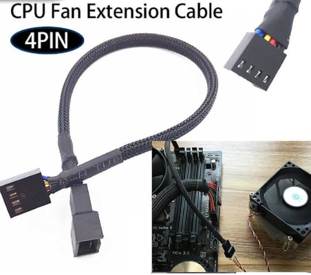 0449 Pwm 4 Pin Y Port Dişi Erkek Anakart 30 Cm 24 Awg Bakır 3 MM Fan Uzatma Güç Kablosu.