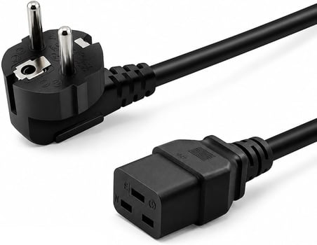 PrimeX PX-SRV15 2 Metre 3x1.5mm C19 UPS Server Power Kablo, Full Bakır C19 Schuko Güç Kablosu, 16A 250V Sunucu PDU UPS Veri Merkezi Güç Bağlantı Kablosu, Siyah