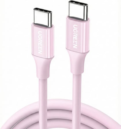 USB-C 60W 3A QC PD Hızlı Şarj Kablosu, 1 Metre, Pembe, 65124