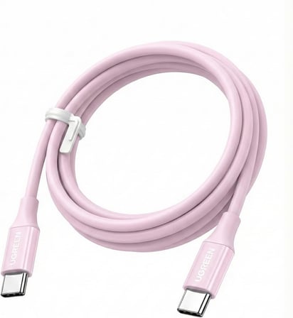 USB-C 60W 3A QC PD Hızlı Şarj Kablosu, 1 Metre, Pembe, 65124