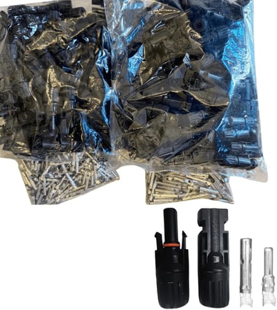 Güneş paneli bağlantıları için iki tarafı MC4 konnektörlü, UV dayanımlı DC uzatma kablo seti- 1 m Siyah 6 mm2+1 m Kırmızı 6 mm2 kablo