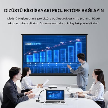 VGA to HDMI Full HD 1080P 60Hz Aux Ses Destekli USB Beslemeli Çevirici Dönüştürücü Adaptör