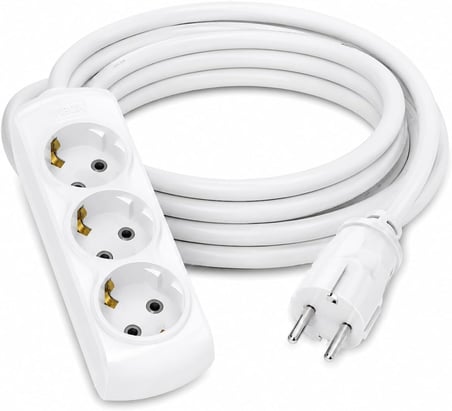3 Metre Uzatma Kablosu, Topraklı Elektrik Uzatma Kablosu, Dayanıklı PVC Kablolu Güç Uzatma Kablosu, Ev, Ofis, Mutfak, Salon, Çocuk Odası ve Çalışma Alanları İçin, Elektrikli Ev Aletleri