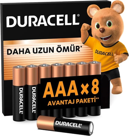 BASIC AAA Alkalin İnce Kalem Pil (8’li paket) – 1,5V