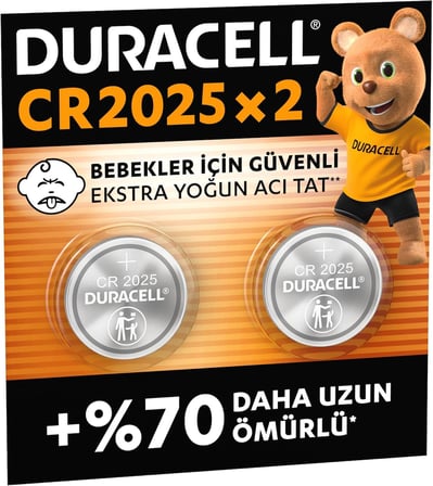 CR 2025 Lityum Düğme Pil (2’li paket) – 3V (CR2025)