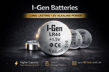 Batteries LR44 1.5V Alkalin Düğme Pil (AG13, A76, L1154) 10'lu Paket