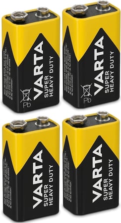 VARTA SUPER HEAVY DUTY 9V PİL - 4'LÜ EKONOMİK PAKET