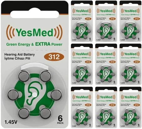 Extra Power 312 Numara İşitme Cihazı Pili (10 Paket x 6 Adet = 60 Adet Pil)