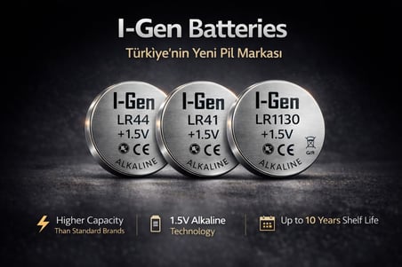 Batteries LR41 1.5V Alkalin Düğme Pil (AG3, G3, 192, L736) (10’lu Paket)