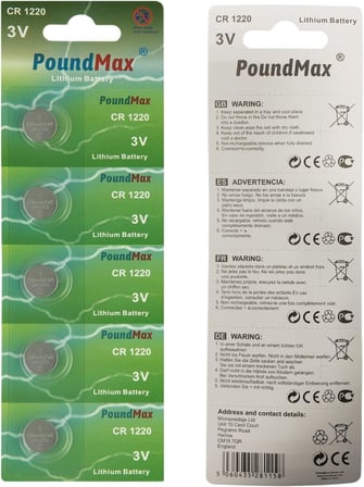 5 Adet CR1220 DL1220 1220 LIR1220 3V Lityum Pil Lityum Düğme Pil, Küçük elektronik cihazlar için araba anahtarları, uzaktan kumandalar, teraziler, saatler ölçüm cihazları ve hesap makineleri