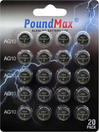 20 x AG10 Düğme Hücresi LR1130 1,5V, Alkalin Pil