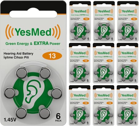 Extra Power 13 Numara İşitme Cihazı Pili (10 Paket x 6 Adet = 60 Adet Pil)