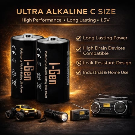 Batteries LR14 Ultra Alkalin C Boy Pil 1.5V Orta Boy Pil (2, 2'li Paket)