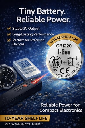 Batteries CR1220 Lityum Düğme Pil 3V 1220 5'li Paket