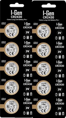 Batteries CR2430 Lityum Düğme Pil 3V CR2430 (10'lu Paket)