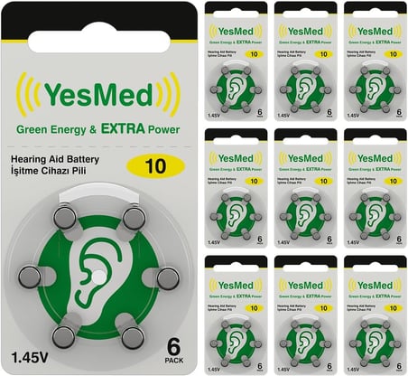 Extra Power 10 Numara İşitme Cihazı Pili (10 Paket x 6 Adet = 60 Adet Pil)