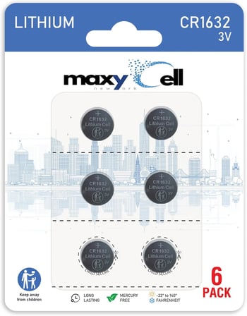 CR1632 Lityum Madeni Para Hücresi Pil 3V Saatler, Anahtarlıklar, Oyuncaklar, Hesap Makineleri, Tıbbi Cihazlar, Termometreler, Sızdırmaz DL1632 ECR1632 (6'lı Paket) için Yüksek Kapasiteli Uzun