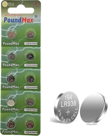 10x AG9 (LR45, LR936, 394) 1.5V - alkalin düğme piller | 1x 10'lu paket
