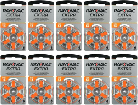 Rayovac Extra 13 Numara İşitme Cihazı Pili (10 Paket x 6 Adet = 60 Adet Pil)