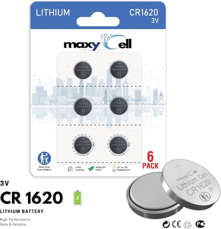 CR1620 Lityum Para Hücresi Pil 3V Yüksek Kapasiteli Uzun Ömürlü Güvenilir Güç Saatler, Anahtarlıklar, Oyuncaklar, Hesap Makineleri, Tıbbi Cihazlar, Termometreler, Sızdırmaz DL1620 ECR1620 (6