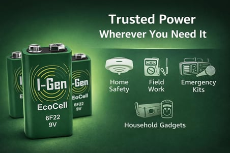 Batteries 6F22 Ecocell 9V Pil 9 Volt Kare Pil (1, Tek Adet)
