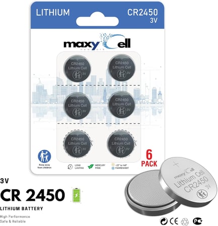 2450 CR2450 Lityum Para Hücresi Pil 3V Yüksek Kapasiteli Uzun Ömürlü Güvenilir Güç Saatler, Anahtarlıklar, Fitness Takipçileri, Tıbbi Cihazlar, Termometreler, Sızdırmaz Tasarım DL2450 (6'lı