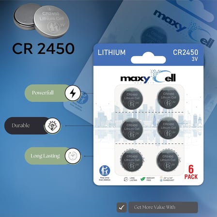 2450 CR2450 Lityum Para Hücresi Pil 3V Yüksek Kapasiteli Uzun Ömürlü Güvenilir Güç Saatler, Anahtarlıklar, Fitness Takipçileri, Tıbbi Cihazlar, Termometreler, Sızdırmaz Tasarım DL2450 (6'lı