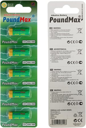 Alkalin güvenlik pilleri, 23A/LRV08/MN21, 12 V, 5 adet