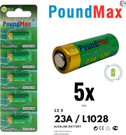 Alkalin güvenlik pilleri, 23A/LRV08/MN21, 12 V, 5 adet