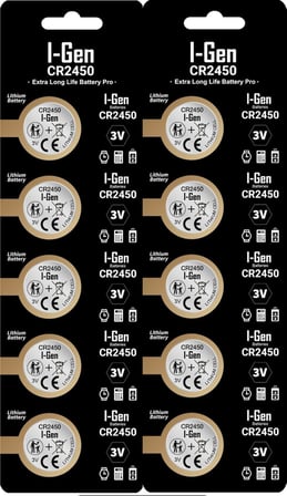 Batteries CR2450 Lityum Düğme Pil 3V 2450 (10'lu Paket)