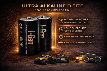 Batteries LR20 Ultra Alkalin D Boy Pil 1.5V Büyük Boy Pil (2, 2'li Paket)