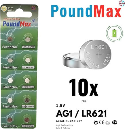 10 Adet AG1(LR621,LR60,364) 1.5V alkalin düğme pil