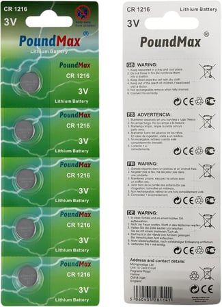 1216 DL1216 3V Lityum Düğmeli Pil (5'li Paket)
