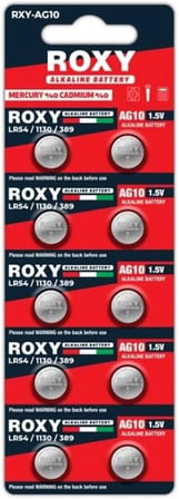 Roxy RXY-AG10 1.5 Volt LR54/1130/189/389 Alkalin Düğme Pil (10'LU Paket) (5264)